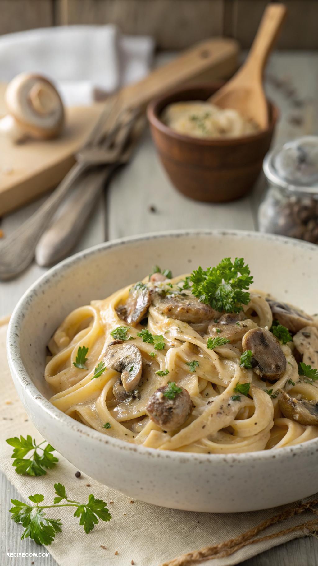 stovetop recipes One pot creamy mushroom pasta