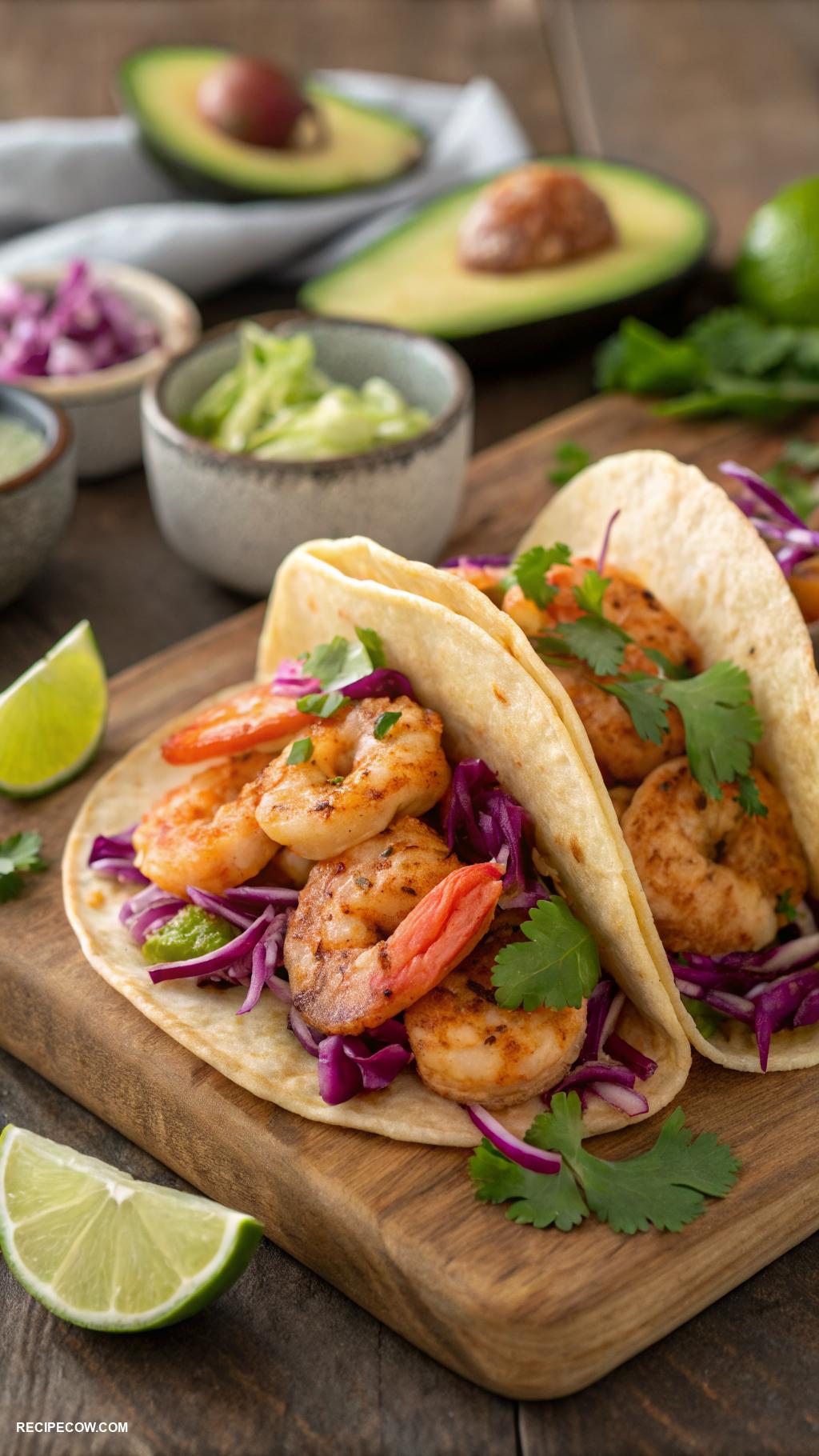 stovetop recipes Shrimp tacos with cabbage slaw