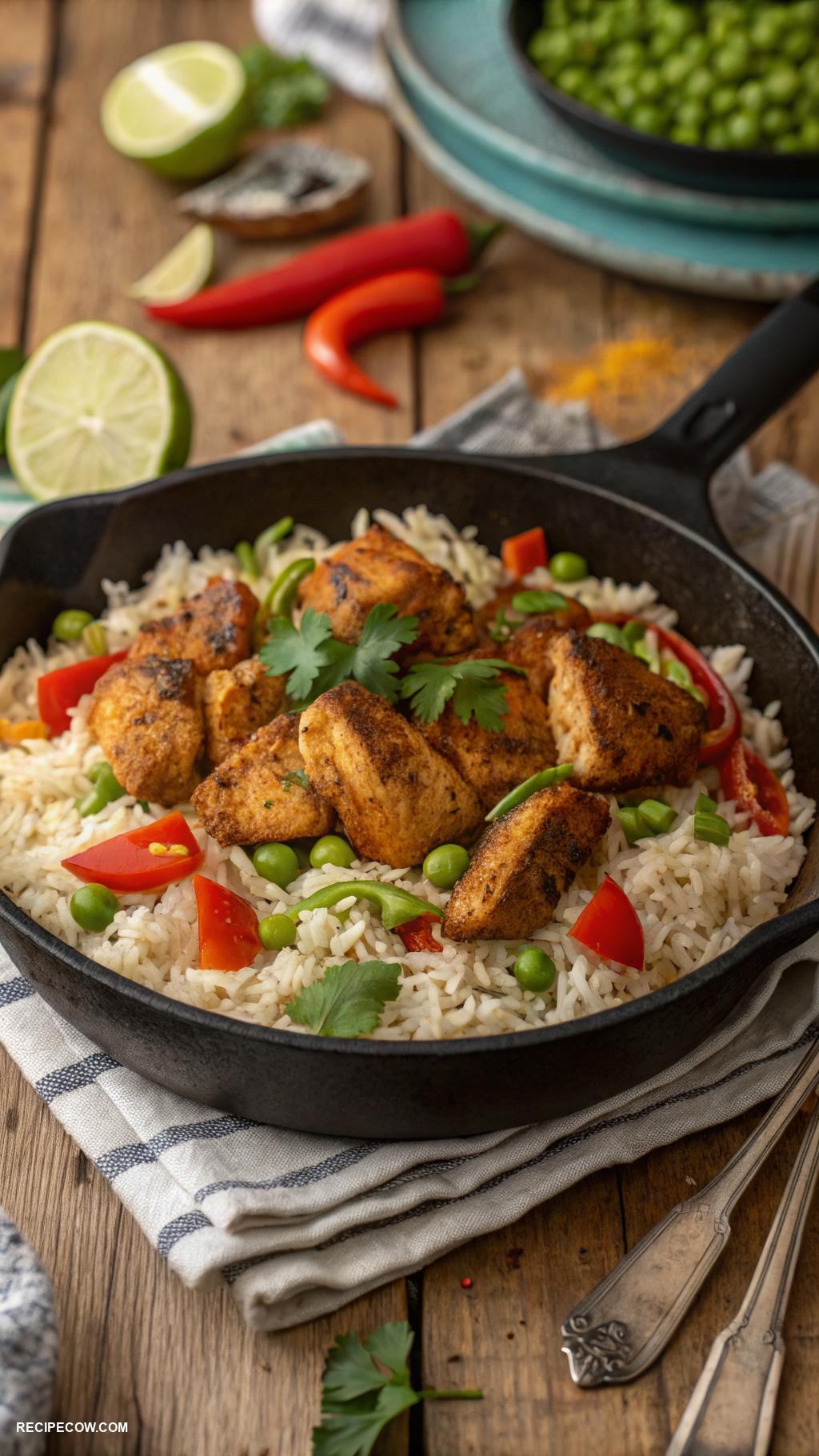 stovetop recipes Spicy chicken and rice skillet