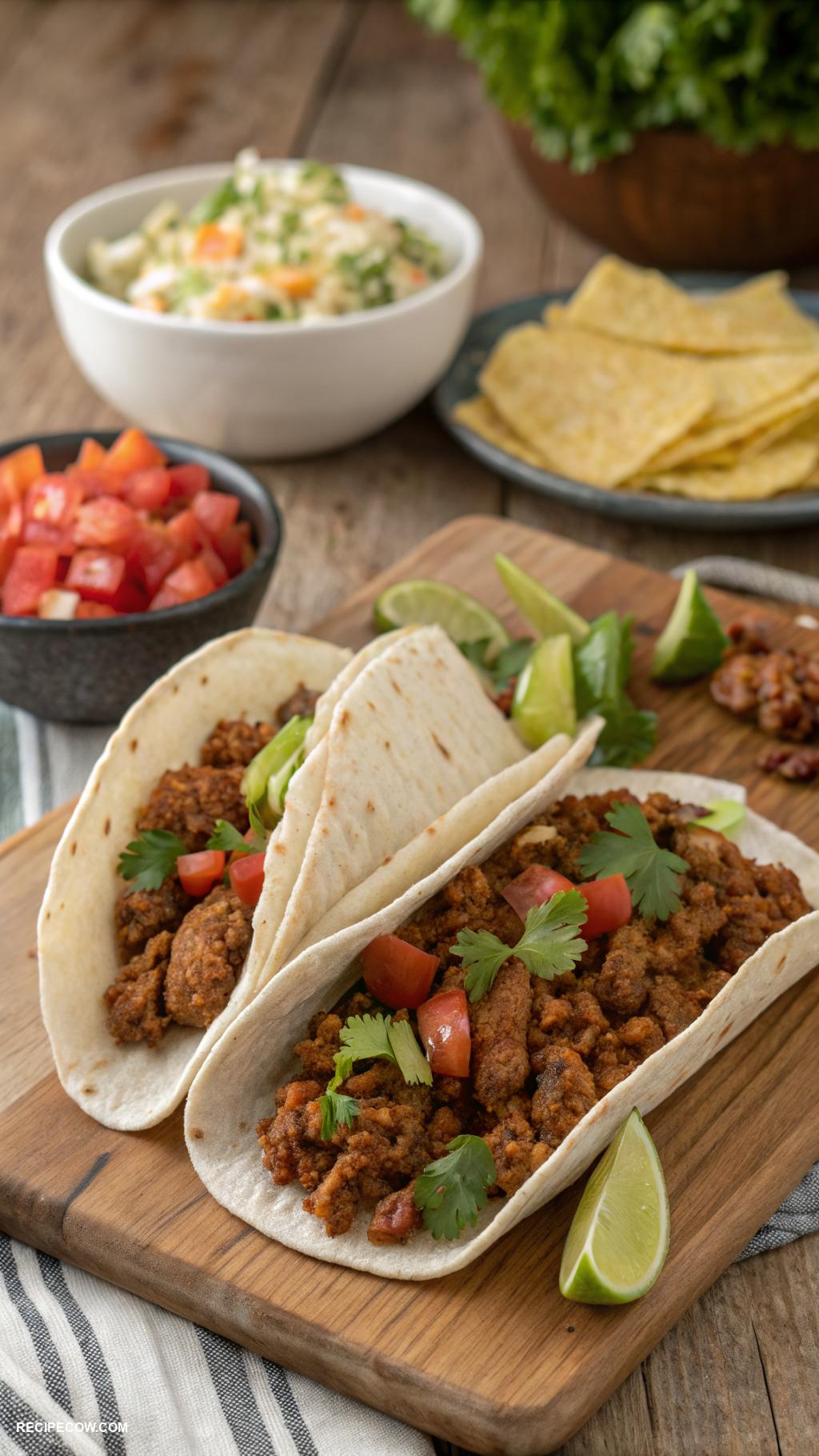 stovetop recipes Taco seasoning ground turkey with tortillas