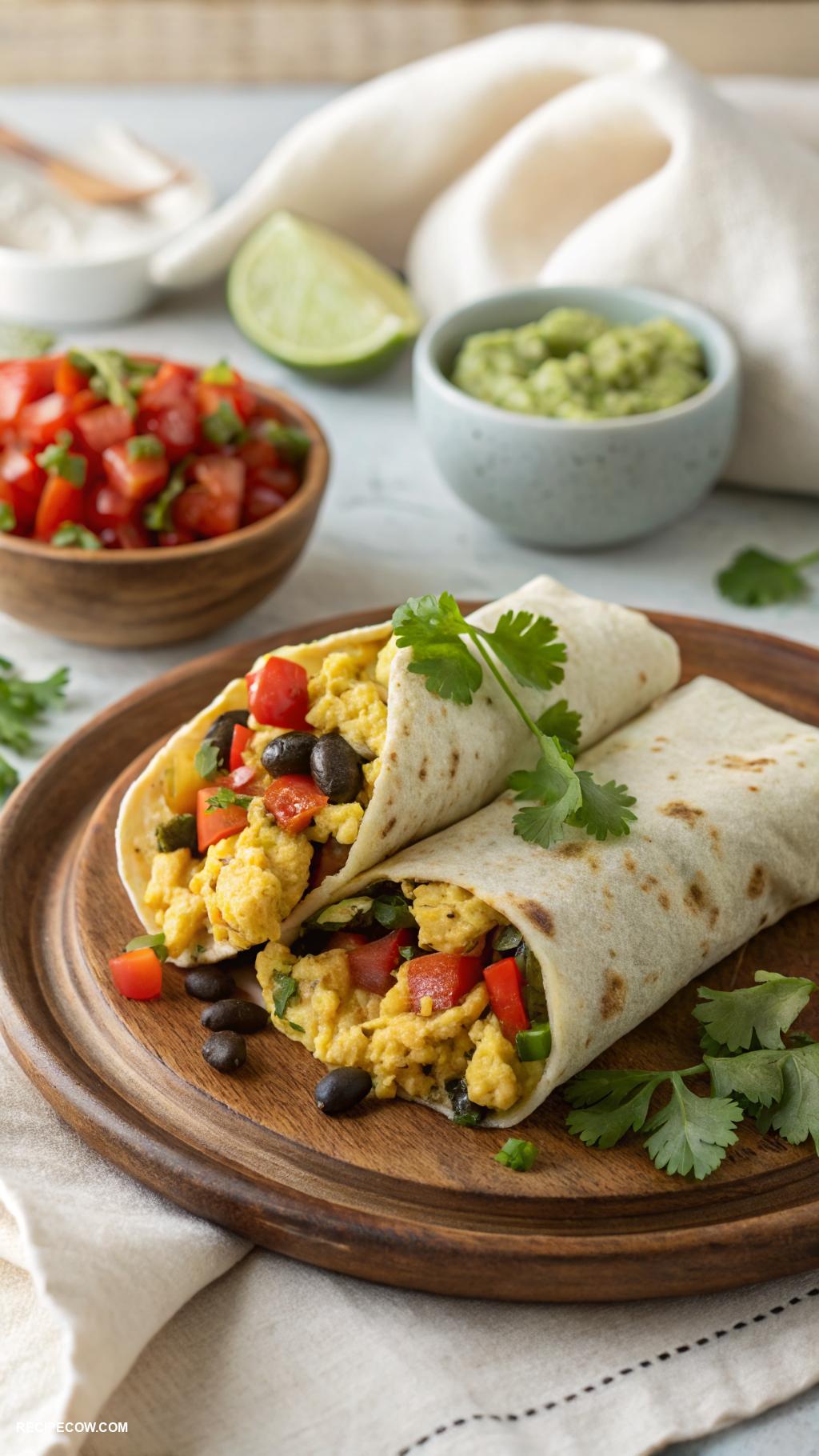 vegan breakfast Vegan breakfast burrito with black beans